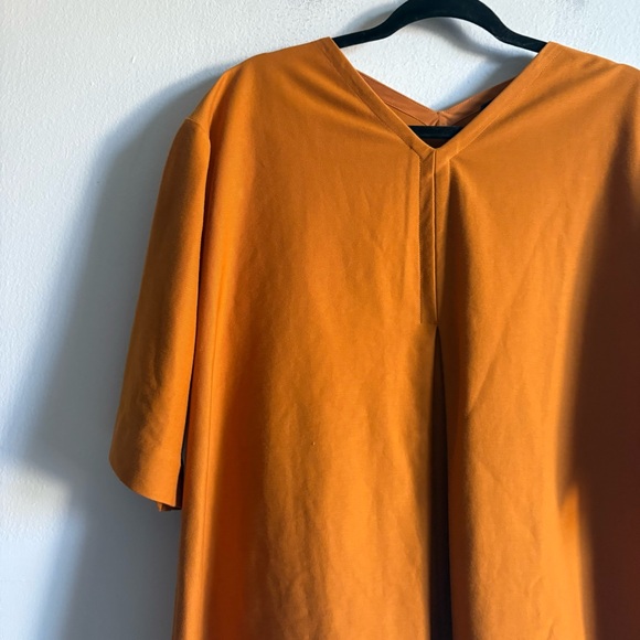 COS Sz M Orange Minimalist Structured Oversized Trapeze Blouse - Picture 3 of 10